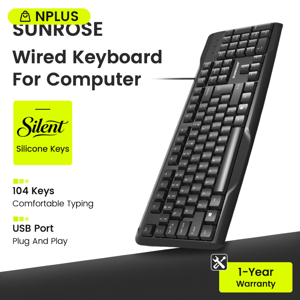 SUNROSE แป้นพิมพ์+เมาส์ ไร้สาย 1600DPI 104 ปุ่ม Wireless Keyboard Mouse Combo ชุดคีย์บอร์ดเมาส์ไร้สาย คีย์บอร์ดเมาส์ไร้สาย คีย์บอร์ดไร้สาย เมาส์ไร้สาย คีย์บอร์ดเงียบ เมาส์เงียบ Wireless Mouse คีย์บอร์ดเกมมิ่ง เมาส์เกมมิ่ง