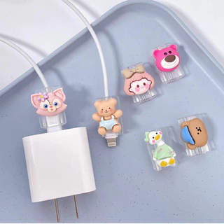 ตัวถนอมสายชาร์จ USB ลายการ์ตูนตลก สําหรับโทรศัพท์มือถือ IPhone