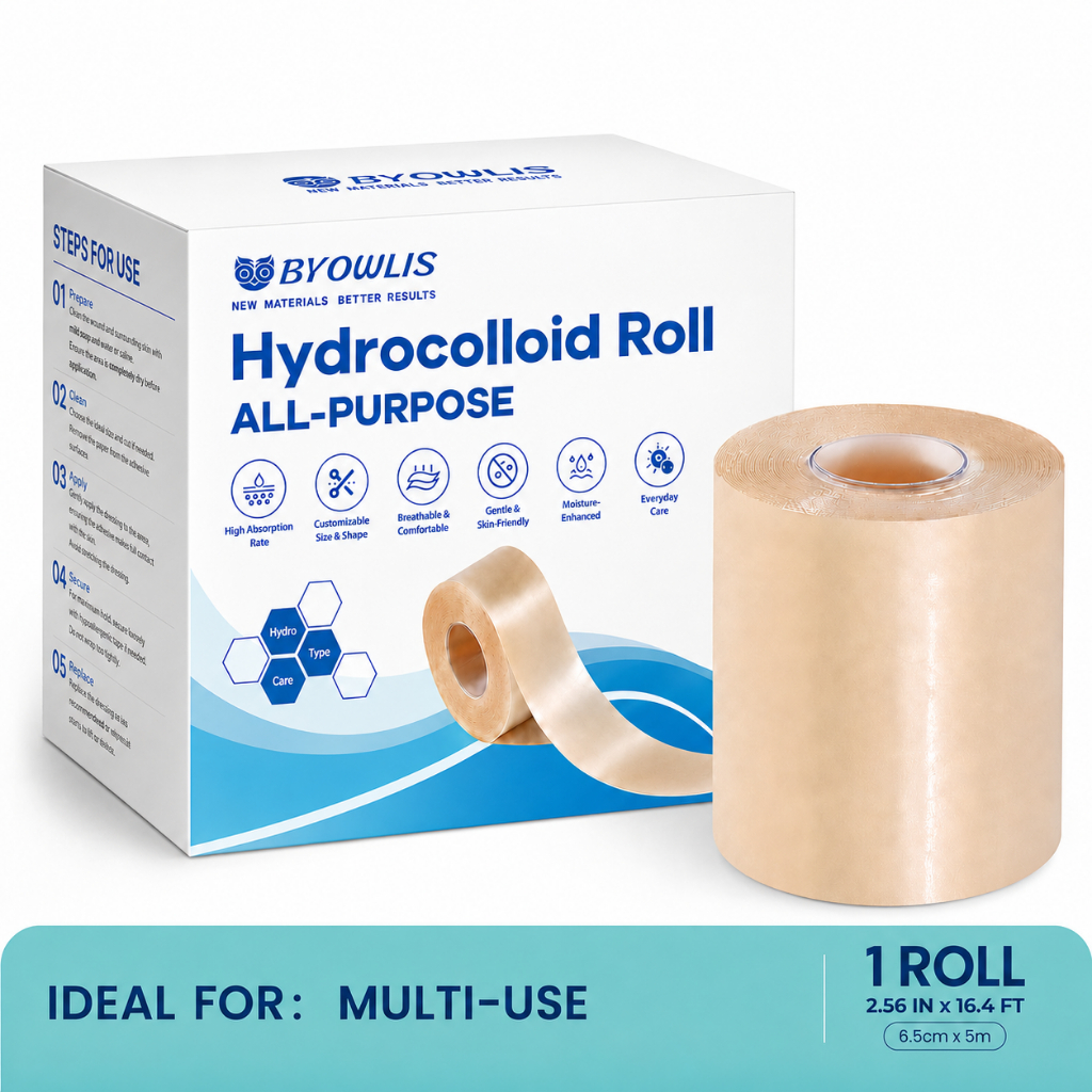 Byowlis Pimple Patch Roll ขนาดใหญ่ Hydrocolloid Gel Bandages Face Patch แถบจมูกตัดถึงขนาด, เทปดูดซับ