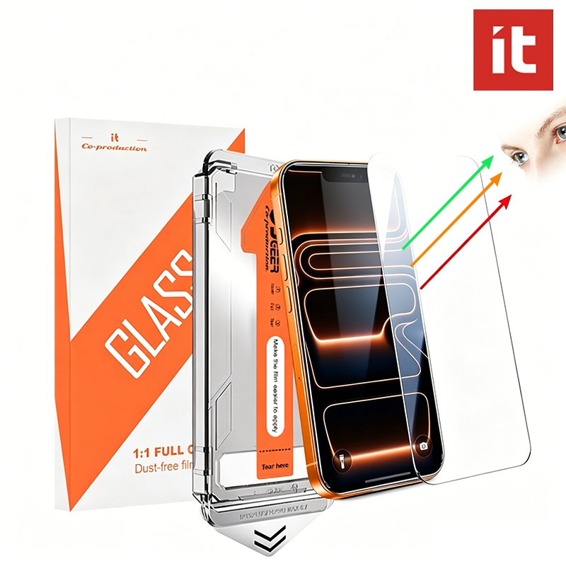 it ฟิล์มกระจกนิรภัย, ตัวป้องกันหน้าจอสําหรับ iPhone 17 air 11 12 13 14 15 16 Pro Max 16e Plus, ติดตั้งกรอบจัดตําแหน่งอัตโนมัติ, ขอบโค้งเต็มรูปแบบ