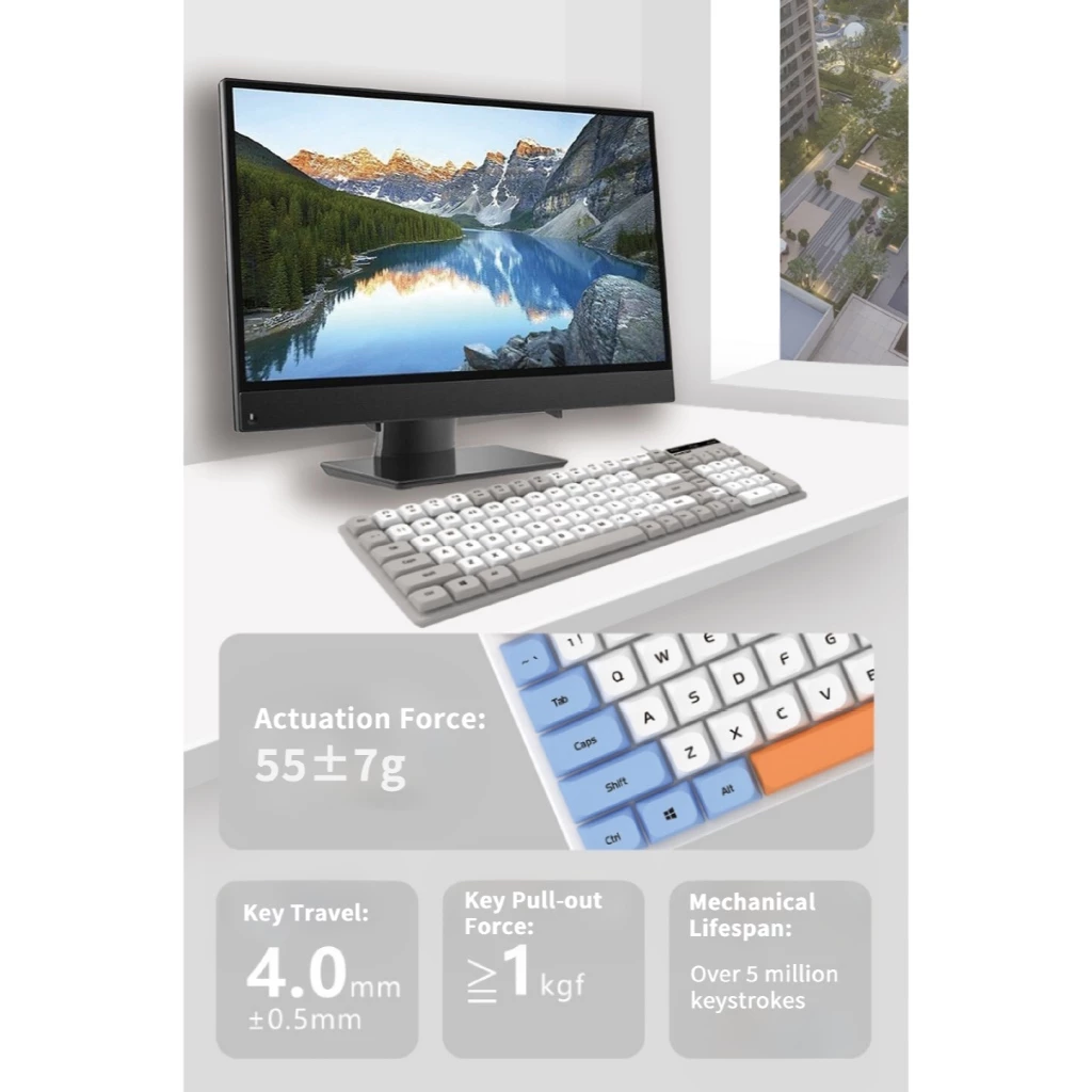 SUNROSE คีย์บอร์ดแบบมีสาย 101 ปุ่ม USB thumbnail 5