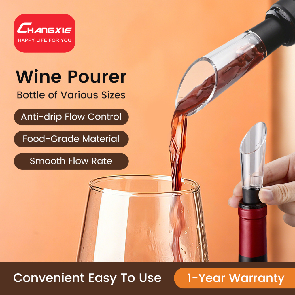 CHANGXIE เครื่องรินไวน์ Anti-drip Flow Control ขวด Pourer Bar เครื่องมืออุปกรณ์ไวน์ Home Bar