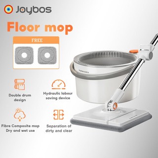 Joybos M16 Plus Self Wash Spin Mop Rotating Spin Mop Bucket Set Automatic Spinning Magic Microfiber 2 Mops No Hand-Washing