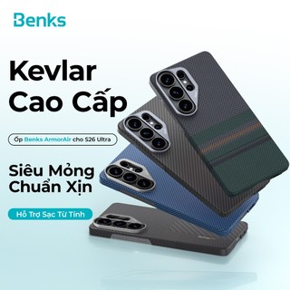 BENKS ArmorAir Ốp Lưng Samsung Galaxy S26 Ultra, Kevlar 600D & 1500D Siêu Mỏng Nhẹ, Thiết Kế Tối Giản, Bảo Vệ Cao Cấp