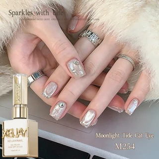 XEIJAYI 15ml-ยาทาเล็บเจลตาแมวสีม่วงอ่อน ชุด 6 สี เหมาะสําหรับร้านทําเล็บ