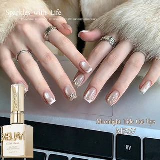 XEIJAYI 15ml-ยาทาเล็บเจลตาแมวสีม่วงอ่อน ชุด 6 สี เหมาะสําหรับร้านทําเล็บ