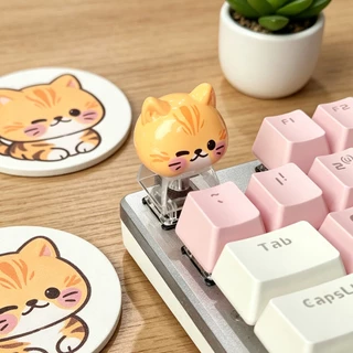 Keycap Hello Kitty แมวน่ารัก 3D เรซิ่นใส MOA สำหรับคีย์บอร์ด Mechanical Cherry MX (ESC Keycap)