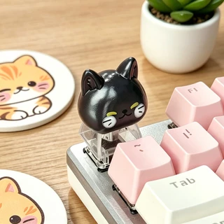 Keycap Hello Kitty แมวน่ารัก 3D เรซิ่นใส MOA สำหรับคีย์บอร์ด Mechanical Cherry MX (ESC Keycap)