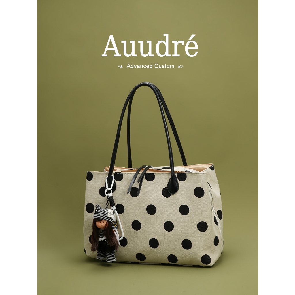 Auudre Polka Dot กระเป๋าใต้วงแขนไหล่เดียวกระเป๋าถือพร็อพหญิง