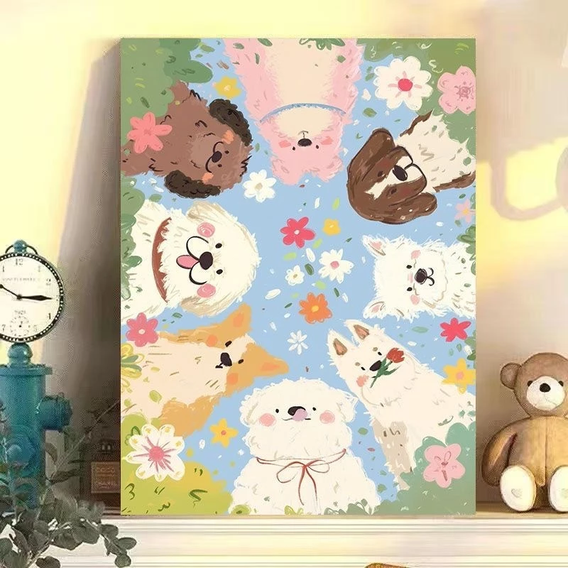 ระบายสีตามตัวเลข 40×50 พร้อมเฟรมไม้ (50 ลาย) | ของขวัญยอดฮิต งานศิลปะทำง่าย มือใหม่ก็ทำได้ ภาพวาดสีน้ำมันดิจิตอลพร้อมกรอบ DIY