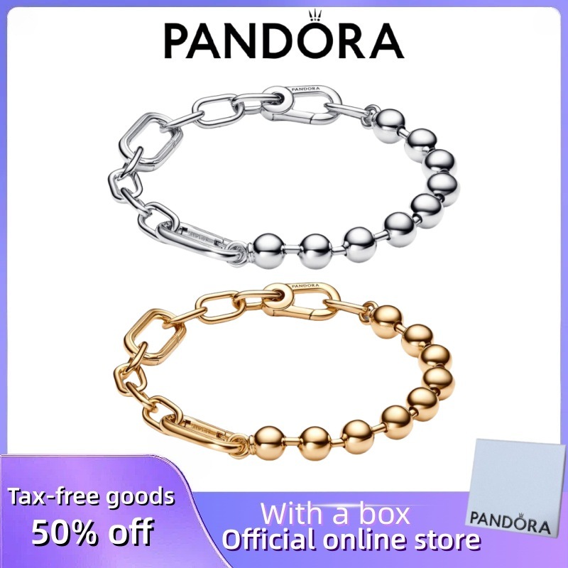ขายร้อน 100% S925 เงินสเตอร์ลิง Pandora คู่สุภาพสตรี DIY ของขวัญวันเกิด ME โลหะลูกปัด & Link Chain สร้อยข้อมือ