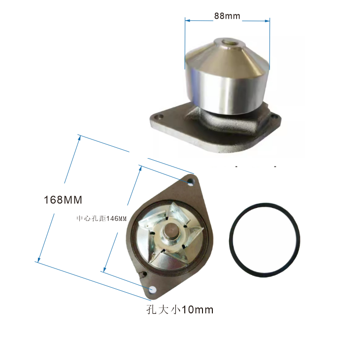 6735-61-1500 ปั๊มน้ําเหมาะกับ Komatsu 6D102 S6D102 PC200-6 PC200-7 PC220-7 6BT 3389145 3928395 40891