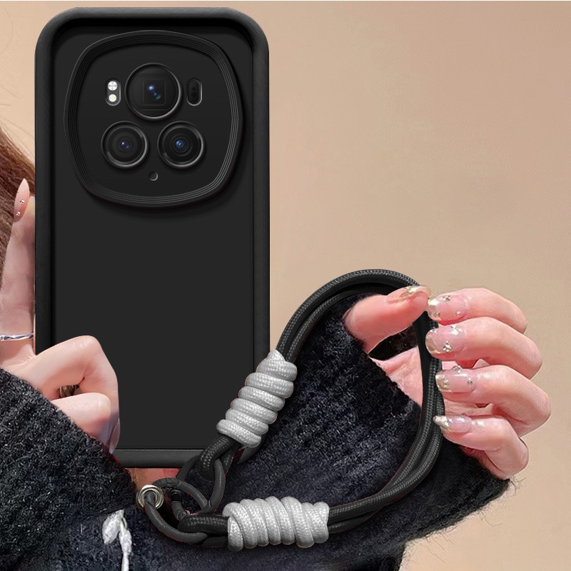 Honor Magic 3 Pro Magic 4 Pro Magic 5 Pro Magic 6 Pro Magic 7 Pro Magic 8 Pro Case Multi Color Matte Silicone with Hand Wrist Strap Anti Drop กันกระแทกกล้องฝาครอบป้องกัน
