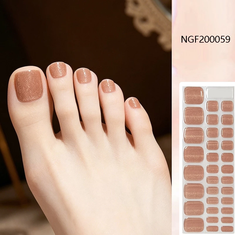32 นิ้ว ยูวี สติ๊กเกอร์ติดรุ่นที่สองเท้าสไตล์เล็บสติ๊กเกอร์ติดเล็บนุ่มกันน้ําติดทนนานเจลแต่งเล็บแพทช์กึ่งทัวร์ริ่งส่องไฟสติกเกอร์ต้องการอบ