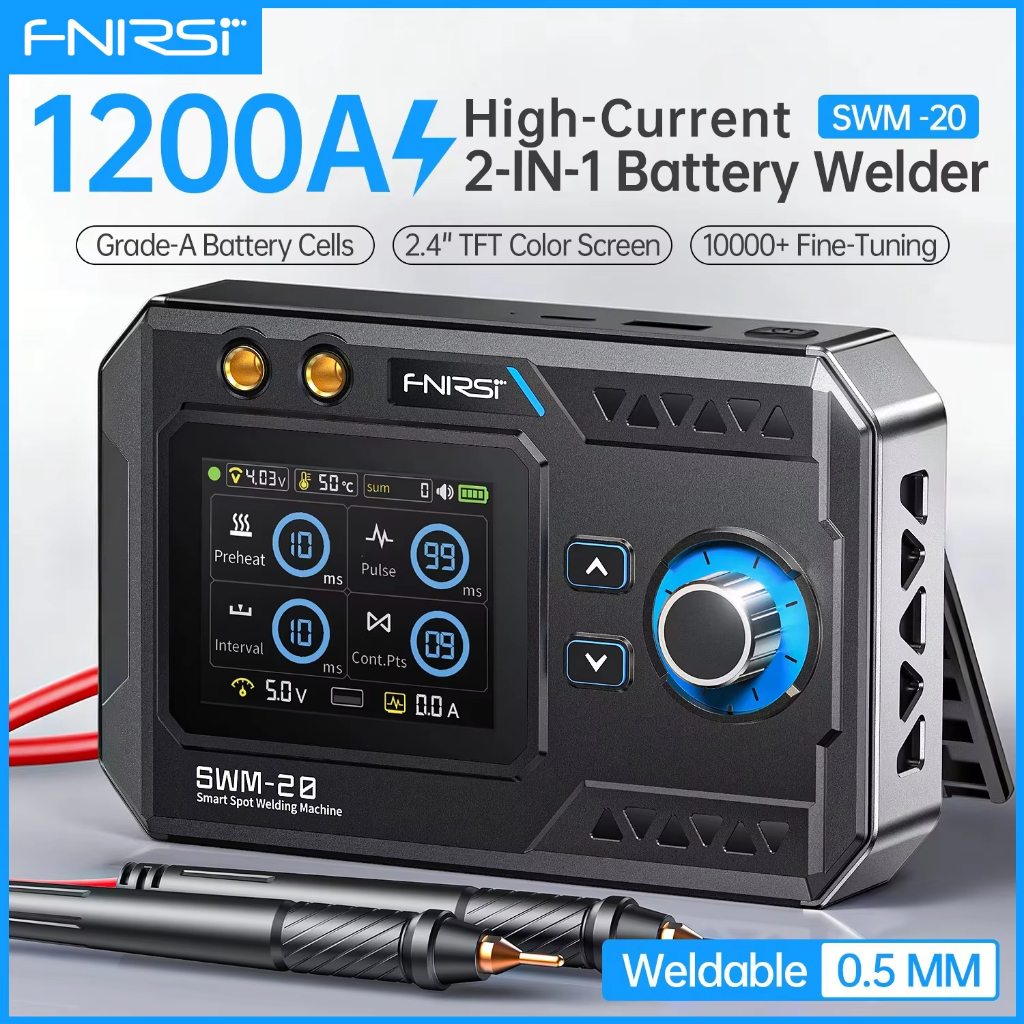 FNIRSI SWM-20 แบบพกพา Spot เครื่องเชื่อม Double Pulse แบตเตอรี่เครื่องเชื่อม 18650 แบตเตอรี่ DIY Pack เครื่องมือเชื่อม 0.5 มม.ชิปนิกเกิล