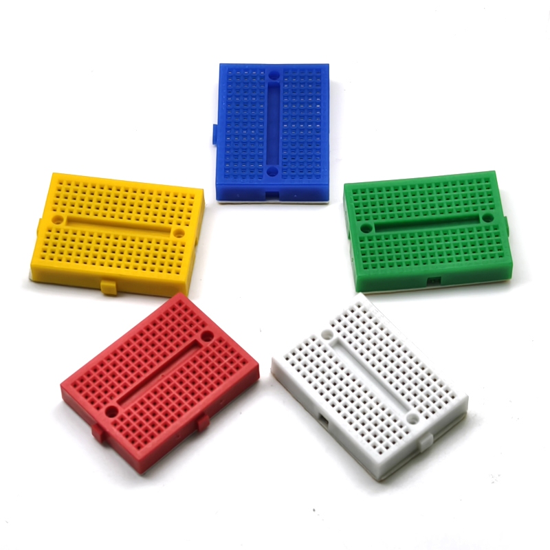 SYB-170 Mini Breadboard  บอร์ดทดลองขนาดเล็ก เบรดบอร์ด ขนาด 4.5x3.5 มม สี แดง ขาว เขียว เหลือง น้ำเงิน ดำ 170 ช่อง