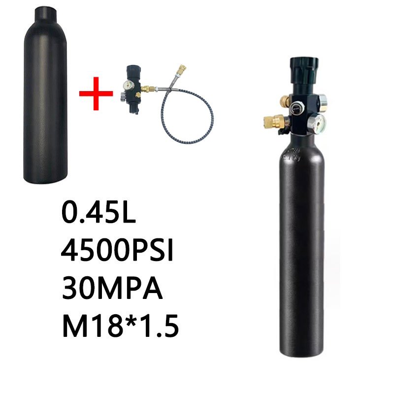 วาล์วควบคุมถังอากาศ 4500psi HPA PCP 4500psi 30MPA 0.45L HPA M18*1.5