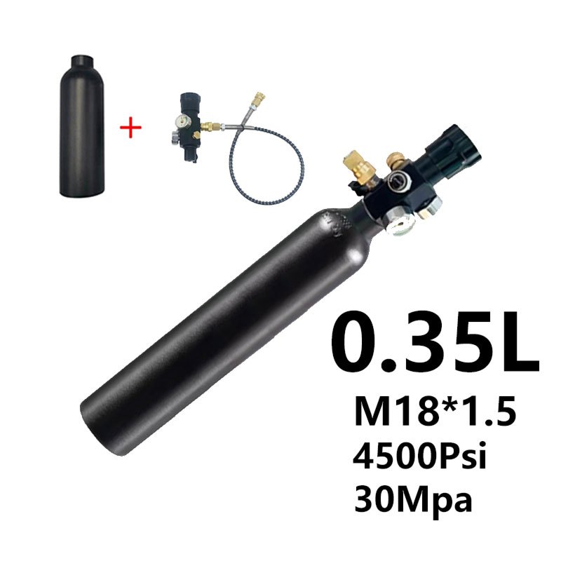 ถังขวดRegulatorวาล์ว Paintball PCPถังถังดําน้ํากระบอก4500PSI 30MPA 0.35LขวดM18*1.5