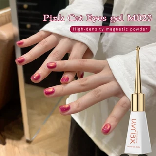 XEIJAYI 10ml-New Pink Gold Cat Eye Gel Nail Polish,ให้ความเงางามยาวนาน เหมาะสำหรับใช้ในชีวิตประจำวัน