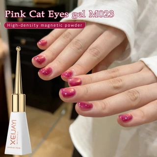 XEIJAYI 10ml-New Pink Gold Cat Eye Gel Nail Polish,ให้ความเงางามยาวนาน เหมาะสำหรับใช้ในชีวิตประจำวัน