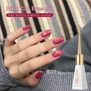 XEIJAYI 10ml-New Pink Gold Cat Eye Gel Nail Polish,ให้ความเงางามยาวนาน เหมาะสำหรับใช้ในชีวิตประจำวัน