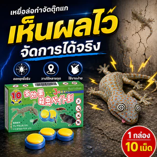 🎌นำเข้าจากญี่ปุ่น🎌ยาฆ่า ยาฆ่าตุ๊กแก 10 ชิ้น/กล่อง กำจัด ไล่ถาวร เข้มข้นถึง 10 เท่า ดึงดูดรวดเร็ว ฆ่าจิ้งจกมีประสิทธิภาพ กันจิ้งจก กําจัดจิงจก วางอย่างแม่นยำ ปลอดภัยต่อสัตว์เลี้ยง แต่ร้ายแรงต่อจิ้งจก