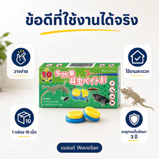 🎌นำเข้าจากญี่ปุ่น🎌ยาฆ่า ยาฆ่าตุ๊กแก 10 ชิ้น/กล่อง กำจัด ไล่ถาวร เข้มข้นถึง 10 เท่า ดึงดูดรวดเร็ว ฆ่าจิ้งจกมีประสิทธิภาพ กันจิ้งจก กําจัดจิงจก วางอย่างแม่นยำ ปลอดภัยต่อสัตว์เลี้ยง แต่ร้ายแรงต่อจิ้งจก