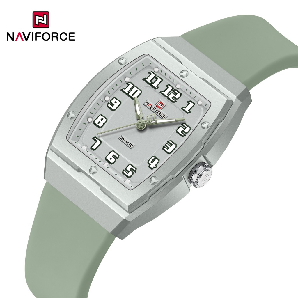 NAVIFORCE 7128 อินเทรนด์ Tonneau ผู้หญิงนาฬิกาควอตซ์ Ultra-Light กันน้ํา Elegant Casual นาฬิกาของขวัญ