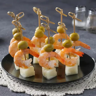 12 เซนติเมตร ไม้ไผ่ 100 ชิ้น ส้อมขนมขบเคี้ยว แซนวิช ผลไม้ บาร์บีคิว เสียบอาหาร เสียบผลไม้