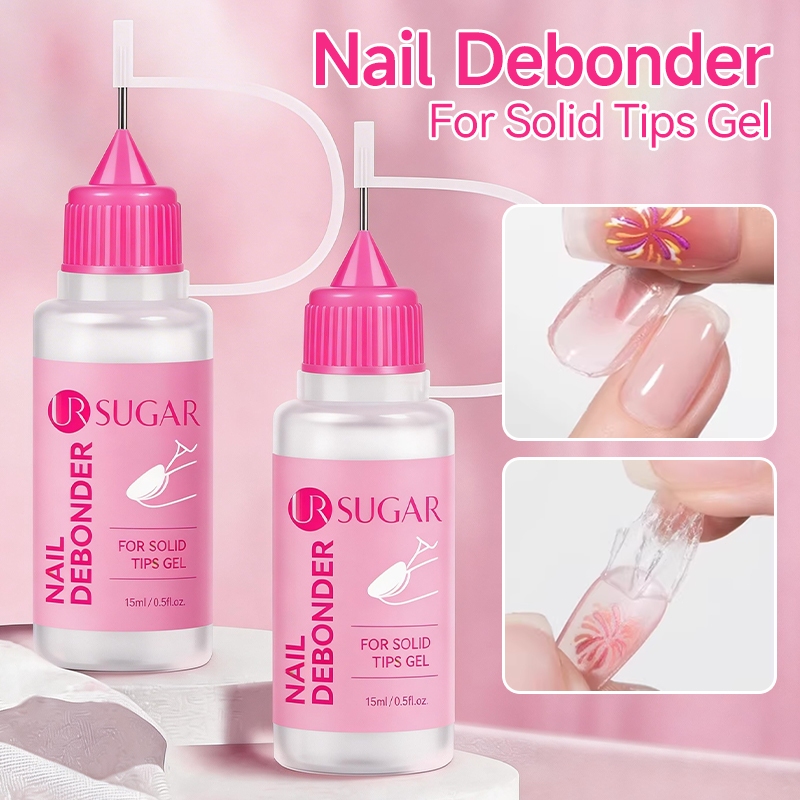 UR SUGAR 15ml น้ํายาล้างเล็บสําหรับกดบนเล็บได้อย่างง่ายดายลบเล็บปลอมเคล็ดลับกาวแข็งเจล Remover เจลปลายเล็บแข็ง