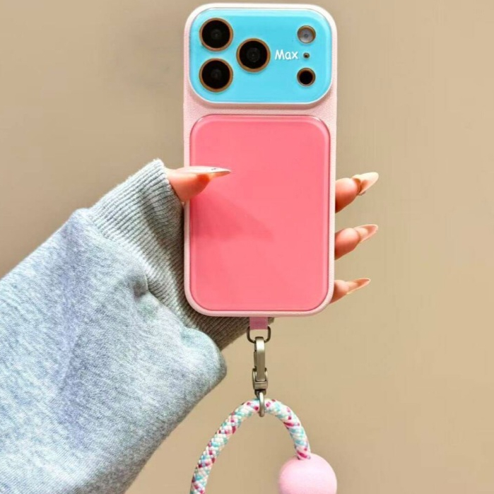หน้าต่างขนาดใหญ่พร้อมที่จับสําหรับ Iphone 17 16 15 15pro 15proamx 14promax 14 plus 14 13 pro max 12 pro max 11 pro max xs max xr x 7 8 plus เคสโทรศัพท์แบบนุ่ม