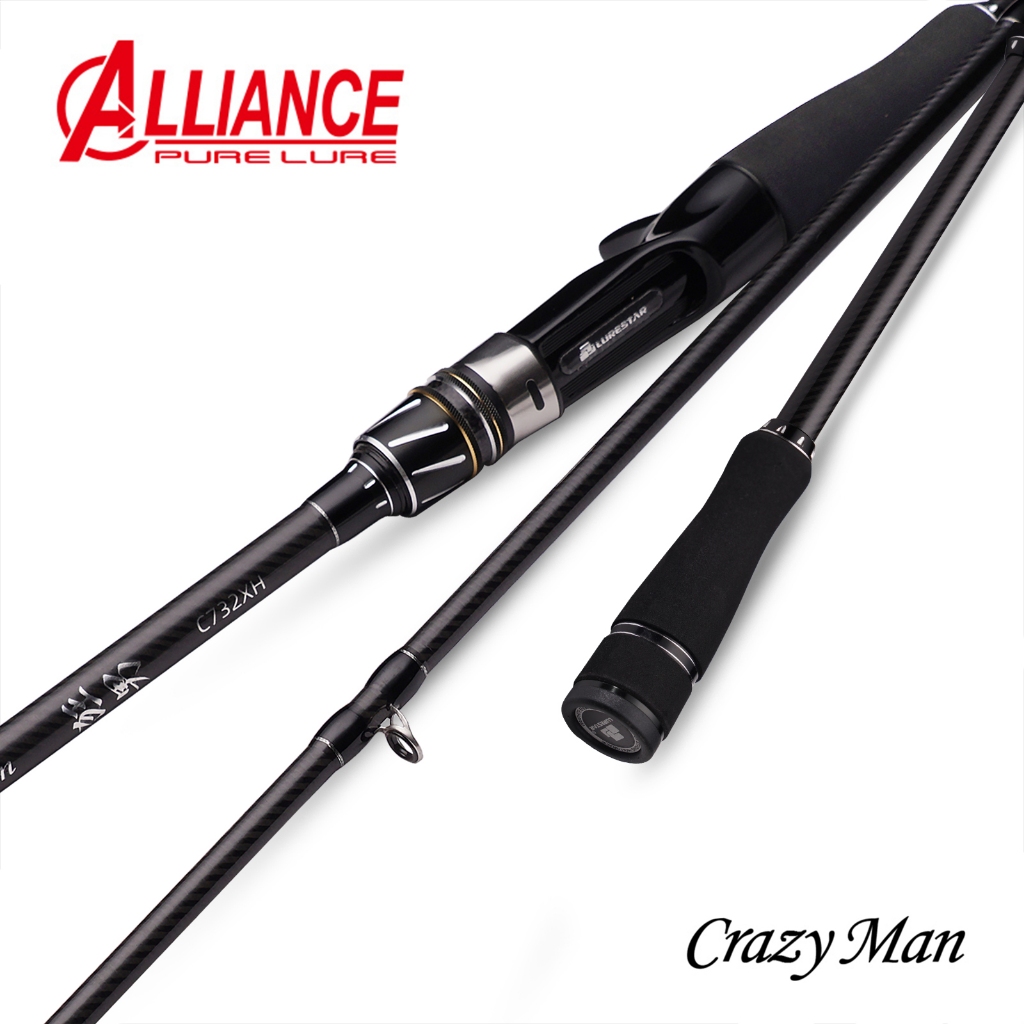 Crazy MAN XH คันเบ็ด 10-45 น้ําหนักล่อที่มีประสิทธิภาพ Pike Snakehead Rod Spinning 2.2M XF Action Giant Rod