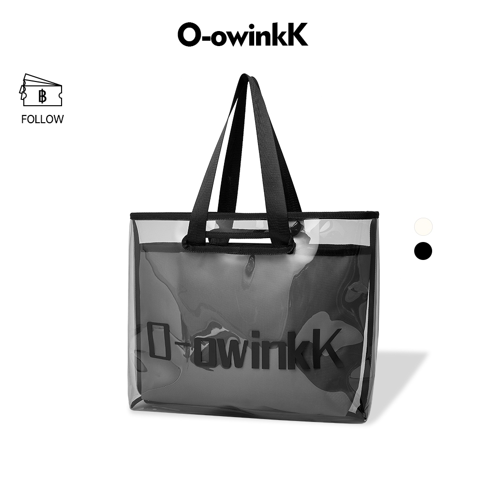 O-owinkK Trans Bag ถุงใส ความจุใหญ่ กันน้ำ ทนทาน มีซิปปิด