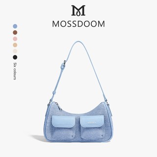【Clearance】MOSSDOOM Women's Bag Liora Bag Imitation Denim Retro Motorcycle Style Stylish Casual Armpit Bag for Women