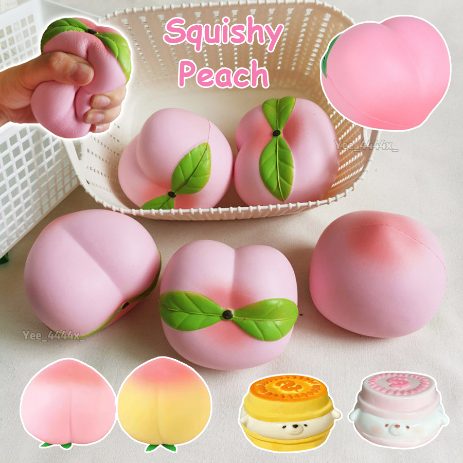 Jumbo Squishy Peach Sensory Fidget ของเล่นยืดพีชบีบของเล่นของเล่นบีบอัดสําหรับเด็กและผู้ใหญ่ noath