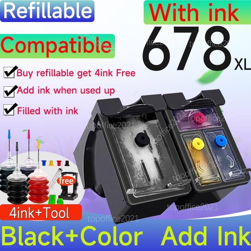 ตลับหมึก HP 678 ที่รองรับ HP678XL ตลับหมึกรีฟิล เข้ากันได้กับ hp 2648 35151518 2548 3548