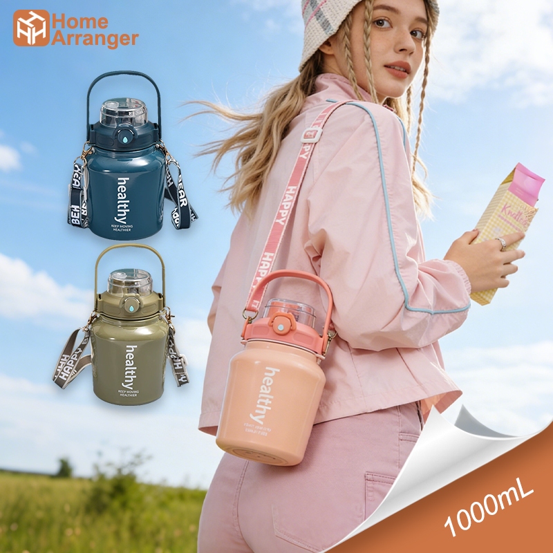 [🚚ส่งไว]💗1000mL💗316 สแตนเลส เก็บความเย็นได้นาน กระติกน้ำ แคมป์ปิ้ง กลางแจ้ง กระติกน้ำสะพาย พกพาสะดวก