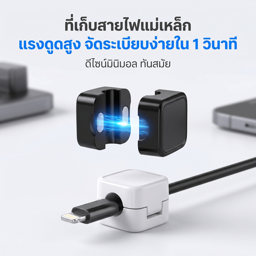 Magnetic Cable Organizer Desktop การเจาะ-ฟรี Data Cable Storage Clip Strong Magnetic Fix