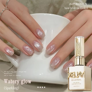 XEIJAYI 15ml - Snow White Cat Eye Gel Nail Polish, Long-Lasting Gloss, เหมาะสําหรับร้านทําเล็บและใช้ทุกวัน