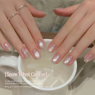 XEIJAYI 15ml - Snow White Cat Eye Gel Nail Polish, Long-Lasting Gloss, เหมาะสําหรับร้านทําเล็บและใช้ทุกวัน
