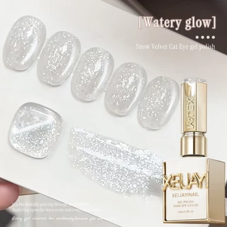 XEIJAYI 15ml - Snow White Cat Eye Gel Nail Polish, Long-Lasting Gloss, เหมาะสําหรับร้านทําเล็บและใช้ทุกวัน