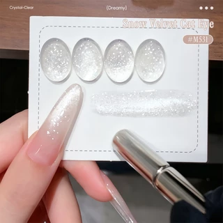 XEIJAYI 15ml - Snow White Cat Eye Gel Nail Polish, Long-Lasting Gloss, เหมาะสําหรับร้านทําเล็บและใช้ทุกวัน
