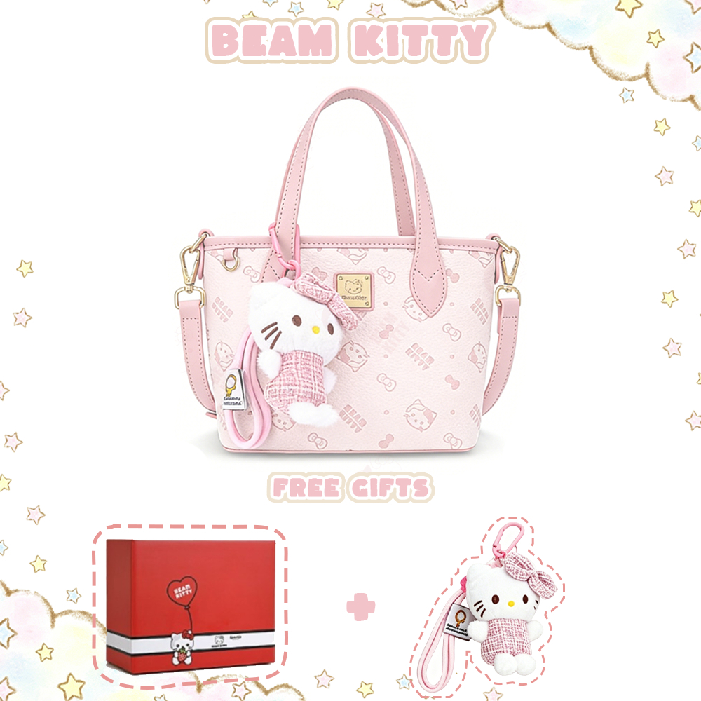 Beam Kitty กระเป๋าตะกร้าลายการ์ตูนนูนดีไซน์ใหม่ กระเป๋าสะพายข้างสไตล์นักเรียน เหมาะกับการใช้ Commute ในชีวิตประจำวัน