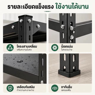 ชั้นวางเหล็กหลายชั้น เคลือบกันสนิม 5/4/3 ชั้น อเนกประสงค์ สําหรับครัวและคลังสินค้า