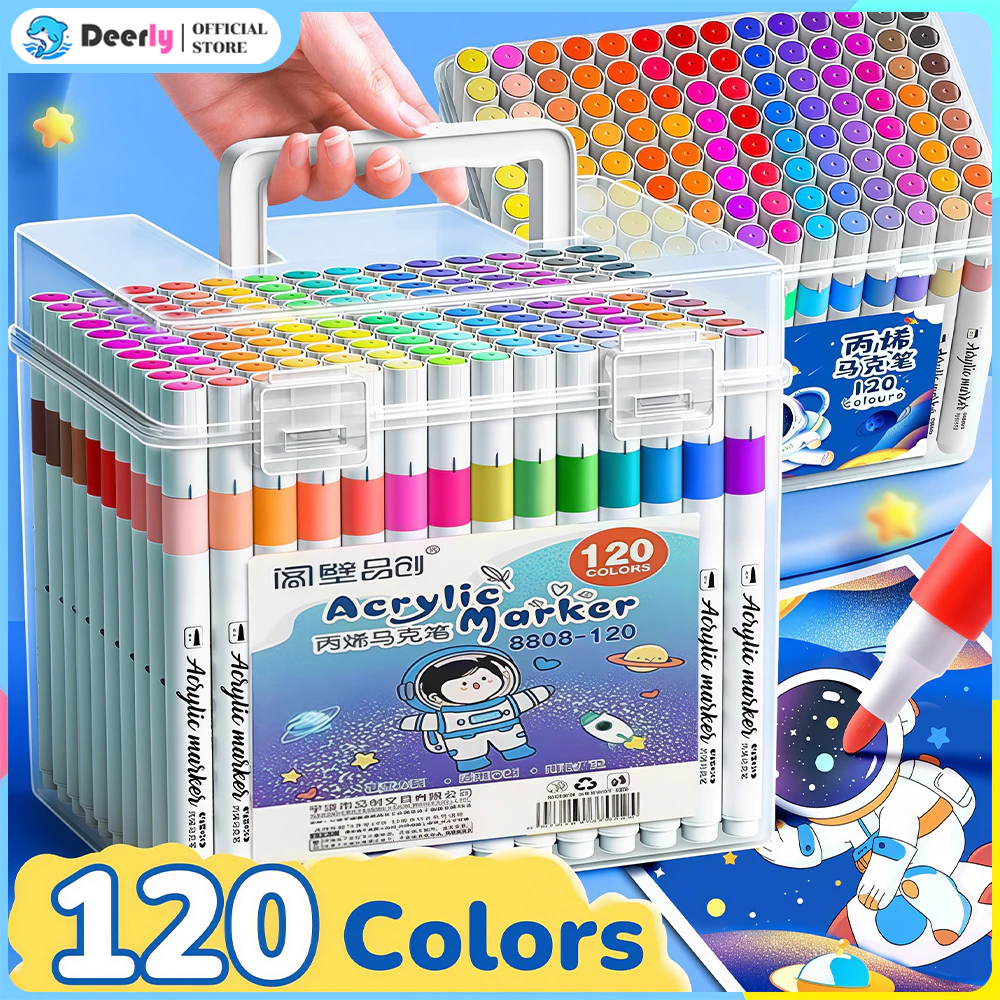 ปากกาอะคริลิค ปากกามาร์คเกอร์ 12-120สี ปากกาเมจิก สีเมจิก เคมี เน้นข้อความ เขียนแก้วพลาสติกโลหะ Acrylic Marker