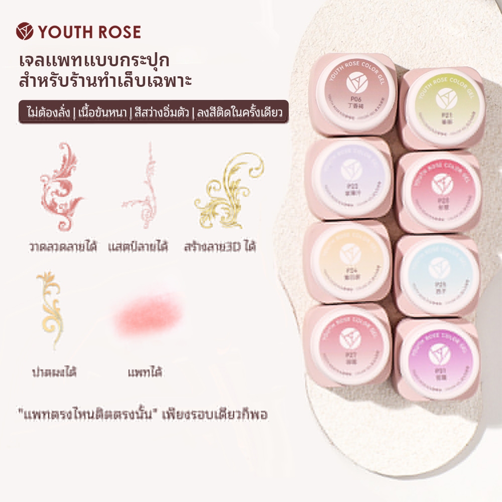 Youth Rose เล็บเจล 5 in 1 ปัดออมเบร สร้างสีไล่ระดับง่าย ภาพวาดเจลสําหรับ DIY ฝรั่งเศสเล็บเล็บ UV เคลือบเงาสี Art เจล 38colors วาดลวดลายได้