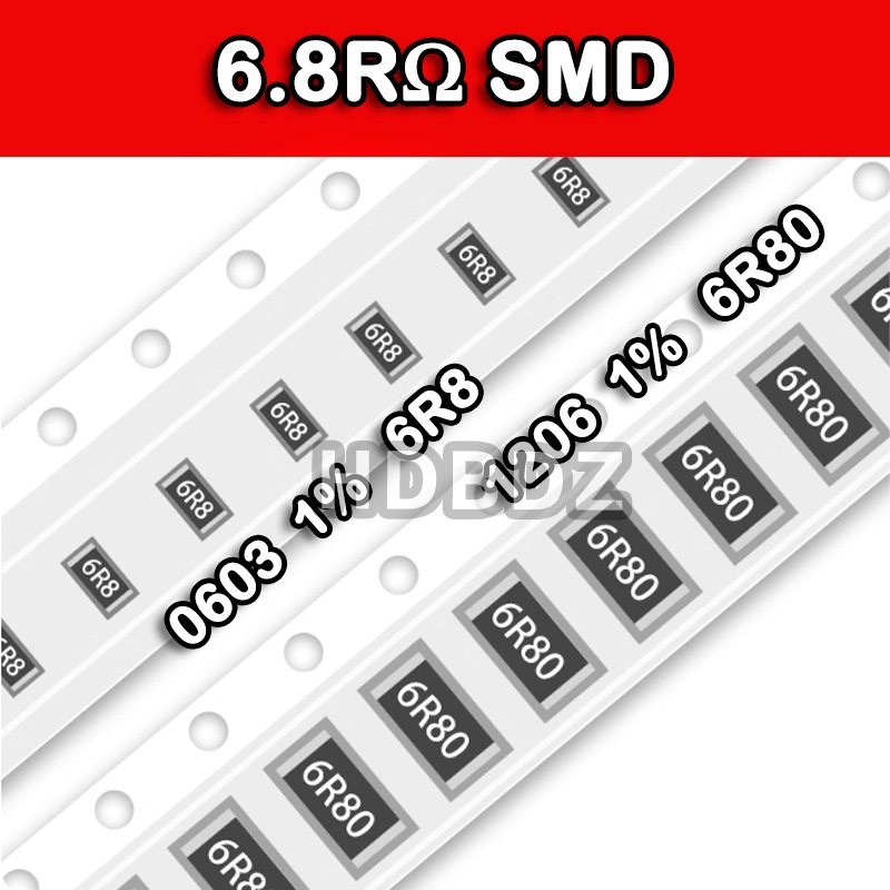 10~50PCS 6.8RΩ SMD ความแม่นยําความต้านทาน 5%/1% 6R8/6R80 IC