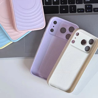 【Large Window/Dopamine Water Ripple/Silicone hard case/Purple】เคส compatible for iPhone 14 15 16 17 pro max case