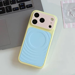 【Large Window/Dopamine Water Ripple/Silicone hard case/Purple】เคส compatible for iPhone 14 15 16 17 pro max case