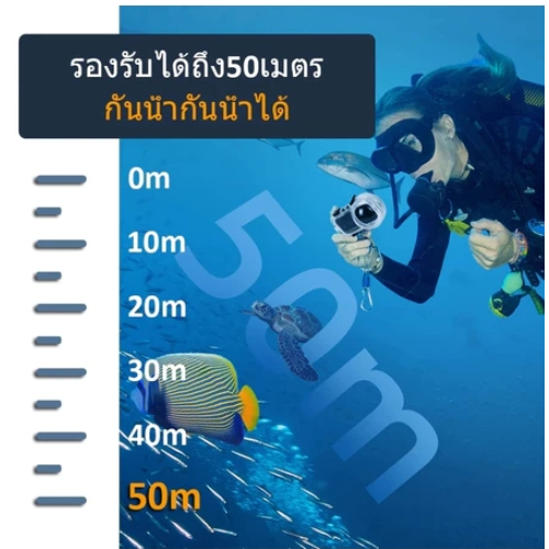 เคสกันน้ำ Insta360 X4 ดำน้ำลึก 50 เมตร วัสดุ PMMA ส่องแสงสูง 95% เหมาะถ่ายวิดีโอใต้ทะเล